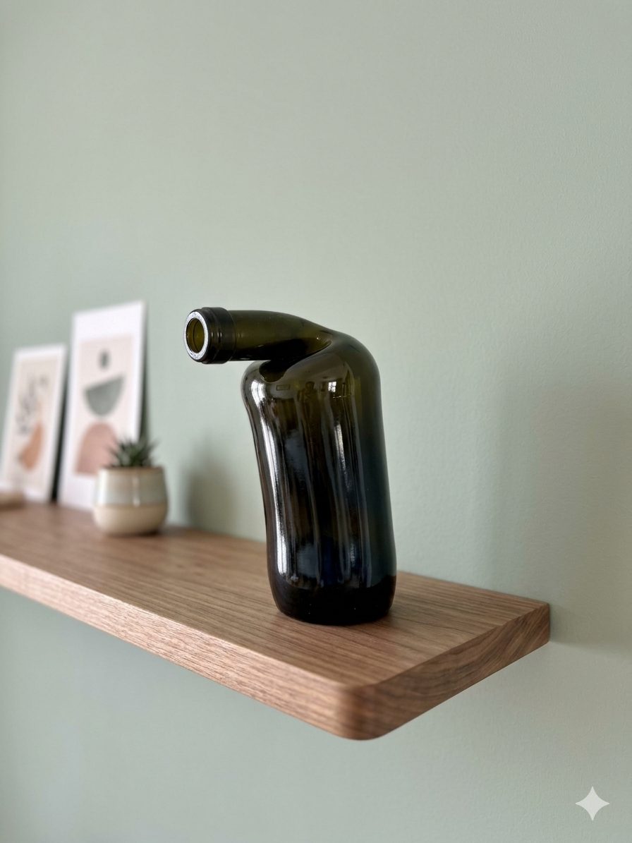 Twisted Fluid Glass Bottle 