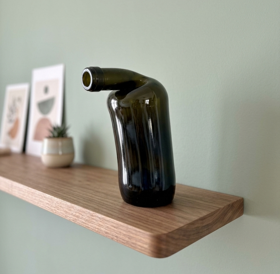 Twisted Fluid Glass Bottle 